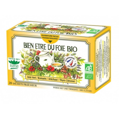 Tisane bien-être du foie bio 20 sachets Tisane bien-être du foie bio 20 sachets