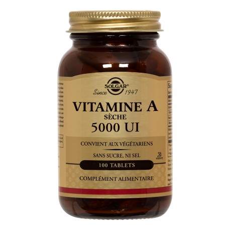 SOLGAR VITAMINE A SECHE 5000 UI 100 COMPRIMES SOLGAR VITAMINE A SECHE 5000 UI 100 COMPRIMES