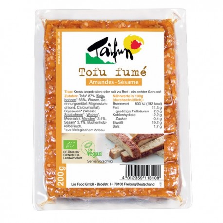 Tofu fumé Amandes sésame 200 gr Tofu fumé Amandes sésame 200 gr