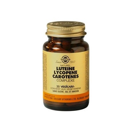 SOLGAR LUTEINE LYCOPENE CAROTENES COMPLEXE 30 GELULES VEGETALES SOLGAR LUTEINE LYCOPENE CAROTENES COMPLEXE 30 GELULES VEGETALES
