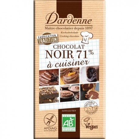 Tablette chocolat noir cuisine 71% 200g Tablette chocolat noir cuisine 71% 200g