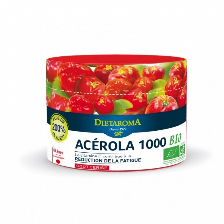 ACEROLA 1000 goût cerise 60 comprimés ACEROLA 1000 goût cerise 60 comprimés
