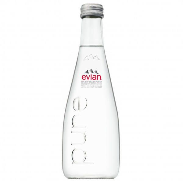 EVIAN EAU PLATE verre perdu 33cl EVIAN EAU PLATE verre perdu 33cl