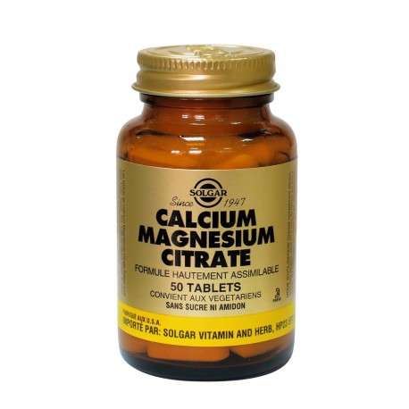 SOLGAR CALCIUM MAGNESIUM CITRATE 50 COMPRIMES SOLGAR CALCIUM MAGNESIUM CITRATE 50 COMPRIMES