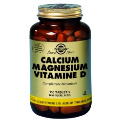 SOLGAR CALCIUM MAGNESIUM VITAMINE D 150 COMPRIMES