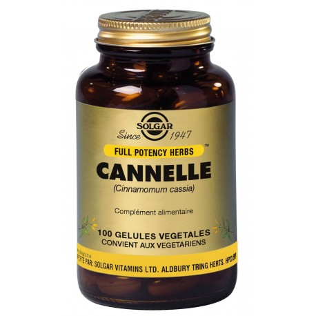 SOLGAR CANNELLE 100 GELULES VEGETALES SOLGAR CANNELLE 100 GELULES VEGETALES
