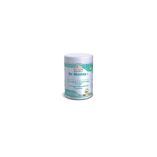 BE-MUNITAS+ Ferments lactiques 60gél. BE-MUNITAS+ Ferments lactiques 60gél.