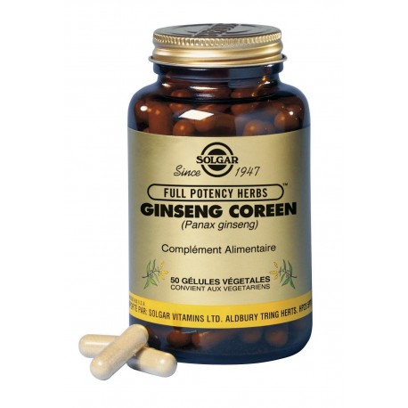 SOLGAR GINSENG COREEN 50 GELULES VEGETALES SOLGAR GINSENG COREEN 50 GELULES VEGETALES