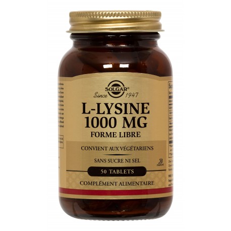 SOLGAR L-LYSINE 1000 MG 50 COMPRIMES SOLGAR L-LYSINE 1000 MG 50 COMPRIMES
