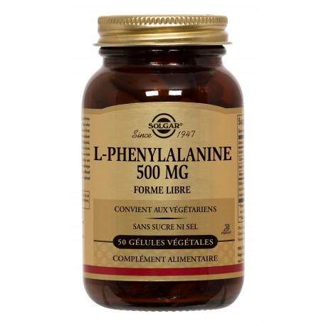 SOLGAR L-PHENYLALANINE 500 MG 50 GELULES VEGETALES SOLGAR L-PHENYLALANINE 500 MG 50 GELULES VEGETALES
