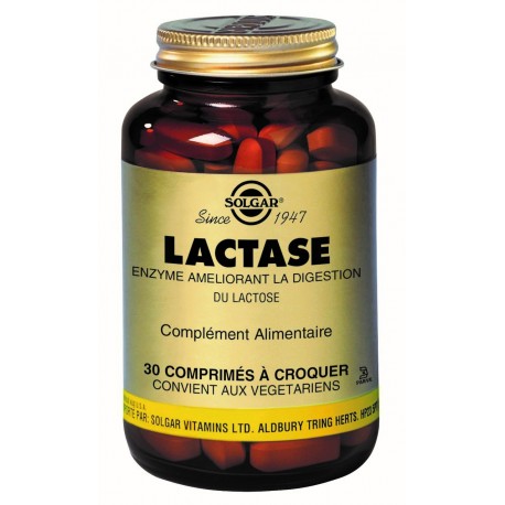 SOLGAR LACTASE 30 COMPRIMES A CROQUER SOLGAR LACTASE 30 COMPRIMES A CROQUER