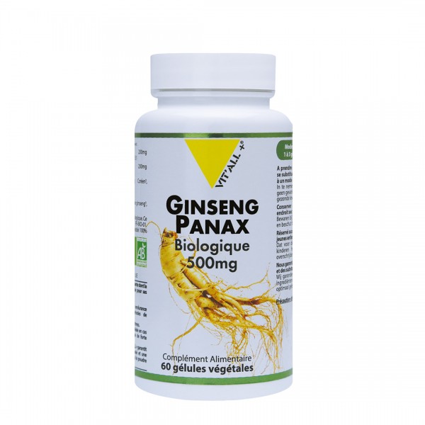 VIT'ALL+ GINSENG PANAX 500 MG 60 GELULES VEGETALES VIT'ALL+ GINSENG PANAX 500 MG 60 GELULES VEGETALES
