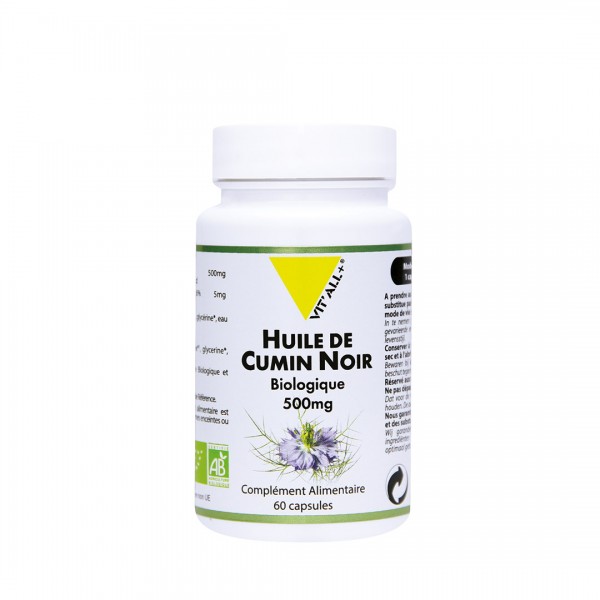 VIT'ALL+ HUILE DE CUMIN NOIR 500 MG 60 CAPSULES VIT'ALL+ HUILE DE CUMIN NOIR 500 MG 60 CAPSULES