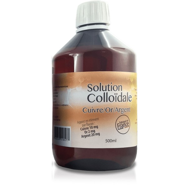 CUIVRE OR ARGENT COLLOÏDAL flacon 500 ml CUIVRE OR ARGENT COLLOÏDAL flacon 500 ml