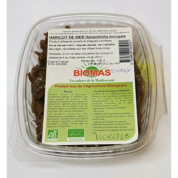 HARICOT MER ALGUE HIMANTHALIAELONGAT100g HARICOT MER ALGUE HIMANTHALIAELONGAT100g