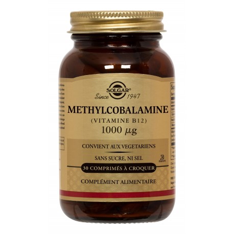 SOLGAR METHYLCOBALAMINE 1000 µG 30 COMPRIMES A CROQUER SOLGAR METHYLCOBALAMINE 1000 µG 30 COMPRIMES A CROQUER
