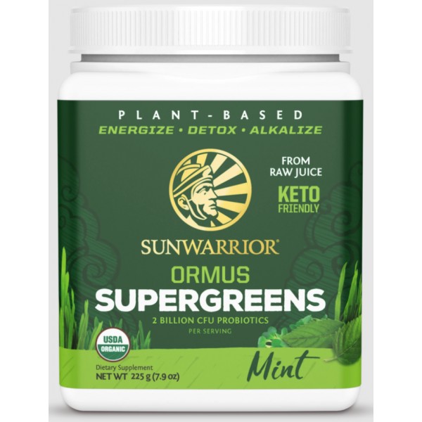 SUNWARRIOR ORMUS SUPERGREENS MINT 225G SUNWARRIOR ORMUS SUPERGREENS MINT 225G