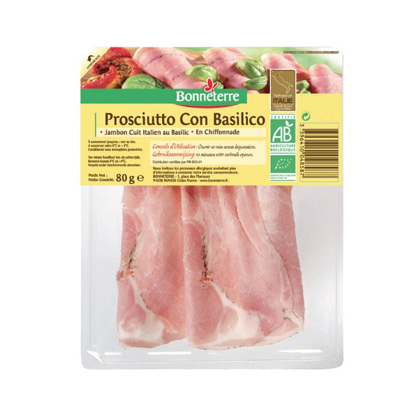 PROSCIUTTO con BASILICO CHIFFONADE 80g PROSCIUTTO con BASILICO CHIFFONADE 80g