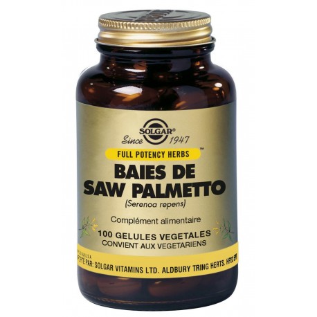 SOLGAR BAIES DE SAW PALMETTO 100 GELULES VEGETALES SOLGAR BAIES DE SAW PALMETTO 100 GELULES VEGETALES