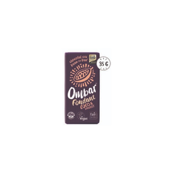 Chocolat cru fondant coco vanille 35 gr Chocolat cru fondant coco vanille 35 gr