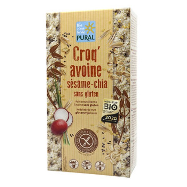 CROQ'AVOINE SESAME CHIA sans gluten 160g CROQ'AVOINE SESAME CHIA sans gluten 160g