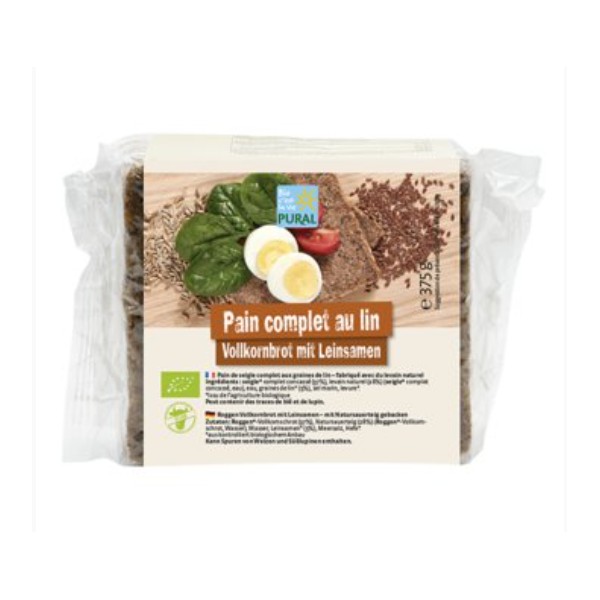 PAIN COMPLET SEIGLE GRAINES LIN 375g PAIN COMPLET SEIGLE GRAINES LIN 375g