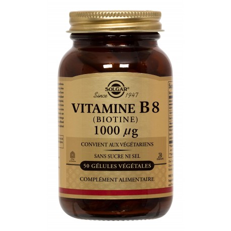 SOLGAR VITAMINE B8 100 µG 50 GELULES VEGETALES SOLGAR VITAMINE B8 100 µG 50 GELULES VEGETALES
