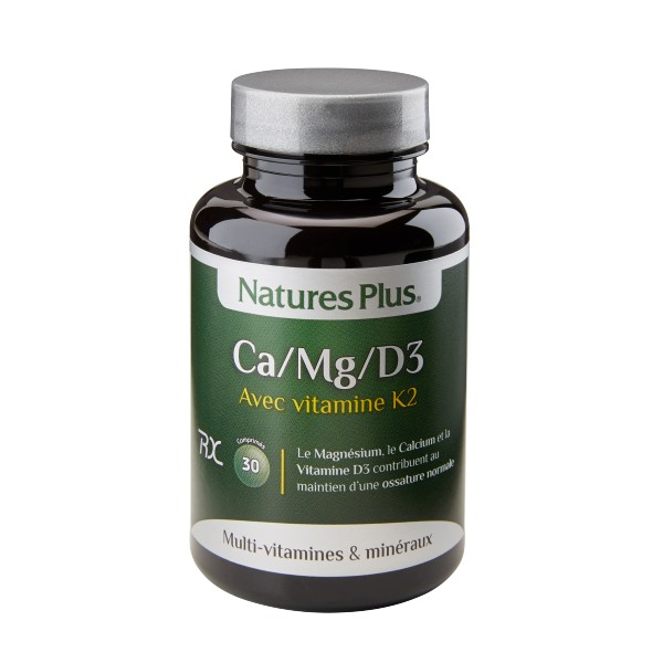 NATURES PLUS CA/MG/D3 AVEC VITAMINE K2 30 COMPRIMES NATURES PLUS CA/MG/D3 AVEC VITAMINE K2 30 COMPRIMES