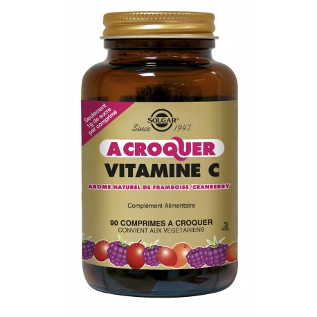 SOLGAR VITAMINE C AROME FRAMBOISE 90 COMPRIMES A CROQUER SOLGAR VITAMINE C AROME FRAMBOISE 90 COMPRIMES A CROQUER