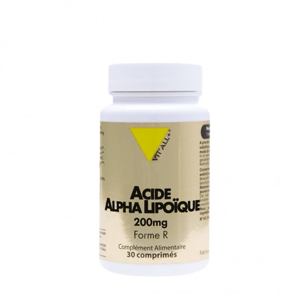 VIT'ALL+ ACIDE ALPHA LIPOIQUE 200 MG 30 COMPRIMES VIT'ALL+ ACIDE ALPHA LIPOIQUE 200 MG 30 COMPRIMES