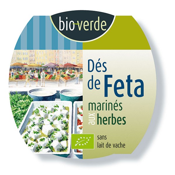 Dés de feta aux herbes 125 gr Dés de feta aux herbes 125 gr