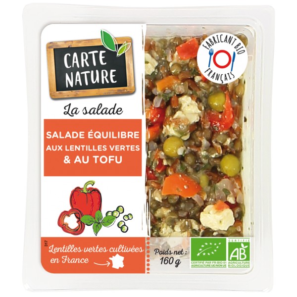 Salade équilibre lentilles tofu 160 gr Salade équilibre lentilles tofu 160 gr
