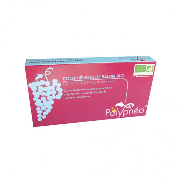 VIT'ALL+ POLYPHEA POLYPHENOLS DE RAISIN BIO 260 MG 10 AMPOULES VIT'ALL+ POLYPHEA POLYPHENOLS DE RAISIN BIO 260 MG 10 AMPOULES