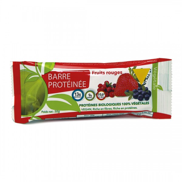 VIT'ALL+ BARRE PROTEINEE FRUITS ROUGES 50 G VIT'ALL+ BARRE PROTEINEE FRUITS ROUGES 50 G