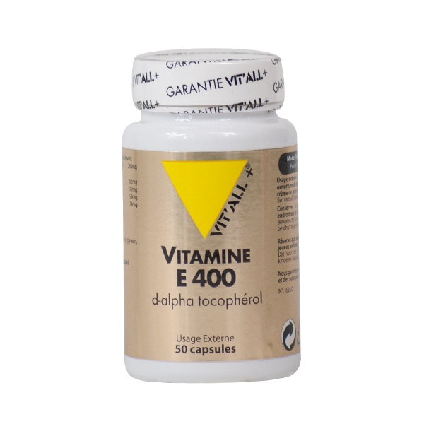 VIT'ALL+ VITAMINE E 400 UI 50 CAPSULES VIT'ALL+ VITAMINE E 400 UI 50 CAPSULES