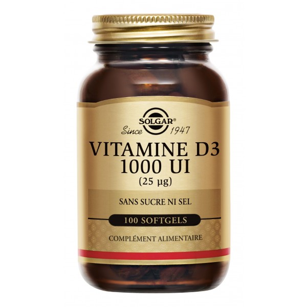 SOLGAR VITAMINE D3 25 µG 100 SOFTGELS SOLGAR VITAMINE D3 25 µG 100 SOFTGELS