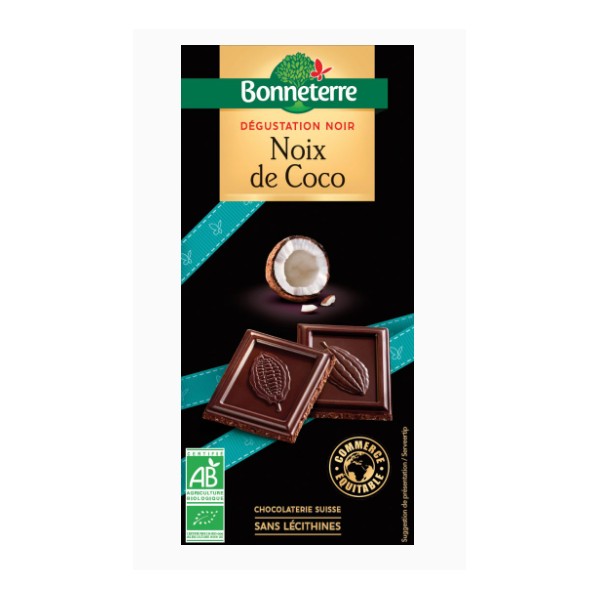 Chocolat noir noix de coco 85 gr Chocolat noir noix de coco 85 gr