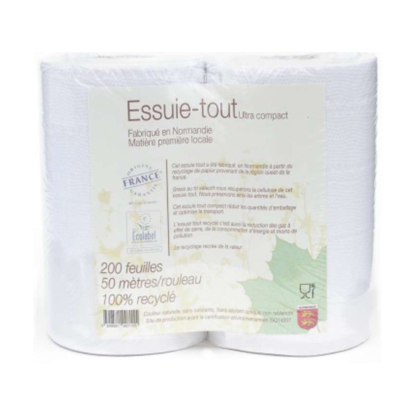 ESSUIE TOUT RECYCLE ECOLO x2rouleaux ESSUIE TOUT RECYCLE ECOLO x2rouleaux