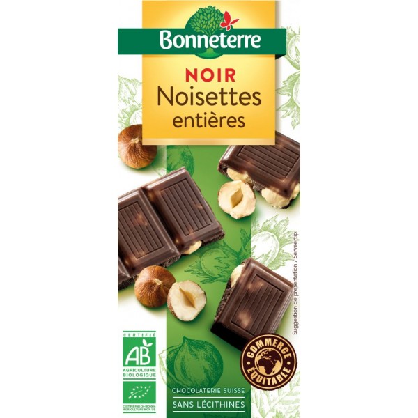 CHOCOLAT NOIR NOISETTES ENTIERES 200g CHOCOLAT NOIR NOISETTES ENTIERES 200g