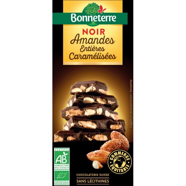Chocolat noir amandes entières cara. 200 Chocolat noir amandes entières cara. 200