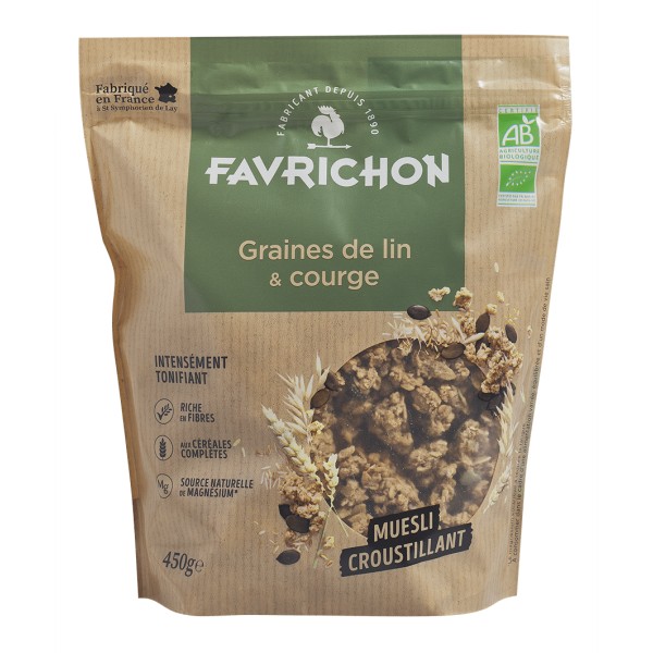 Muesli croustillant graines lin courges Muesli croustillant graines lin courges