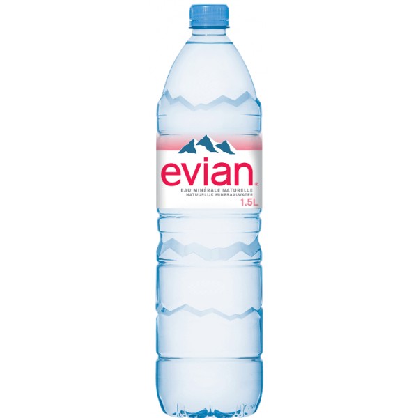 EVIAN EAU PLATE verre perdu 1.5L EVIAN EAU PLATE verre perdu 1.5L