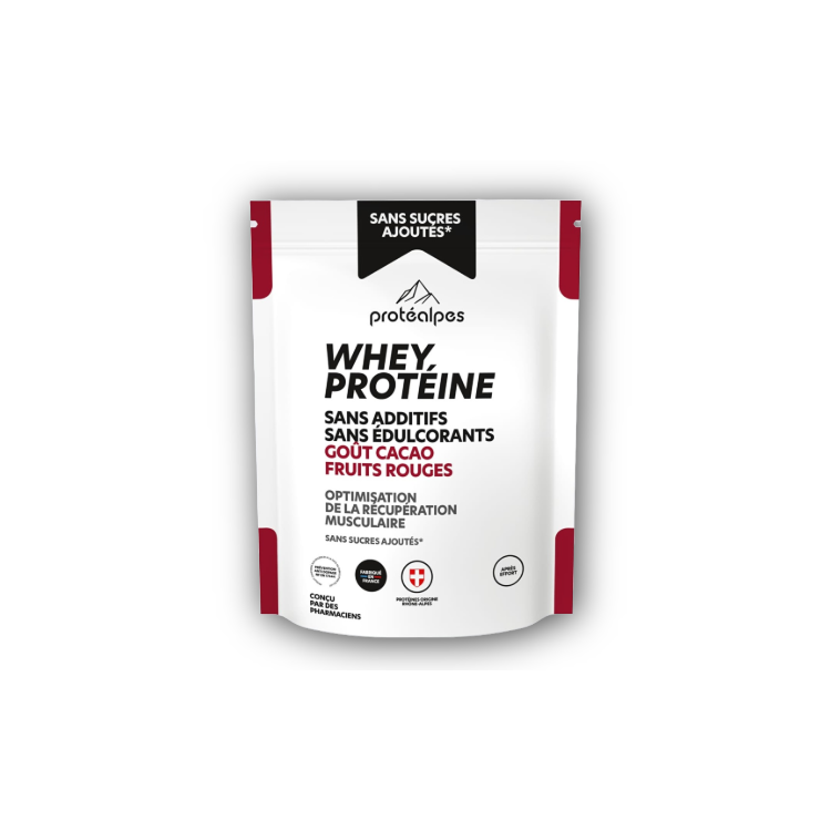 WHEY PROTEINE CACAO/F.RGs/sucre DOSE 40g WHEY PROTEINE CACAO/F.RGs/sucre DOSE 40g