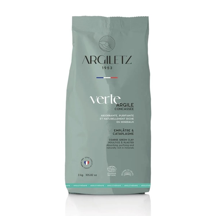ARGILE VERTE du VELAY CONCASSEE 3kg ARGILE VERTE du VELAY CONCASSEE 3kg