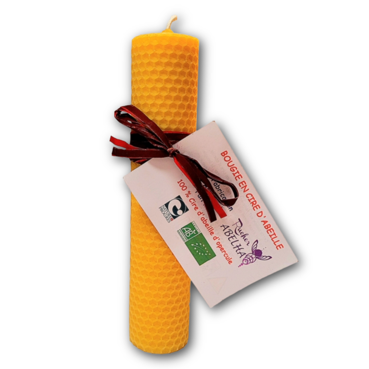 BOUGIE PURE CIRE ABEILLE (diam 5cm/H20cm
