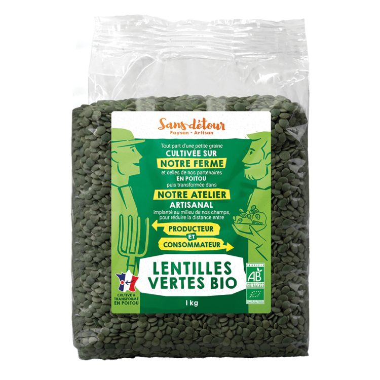LENTILLES VERTES 100% FRANCE grains 500g