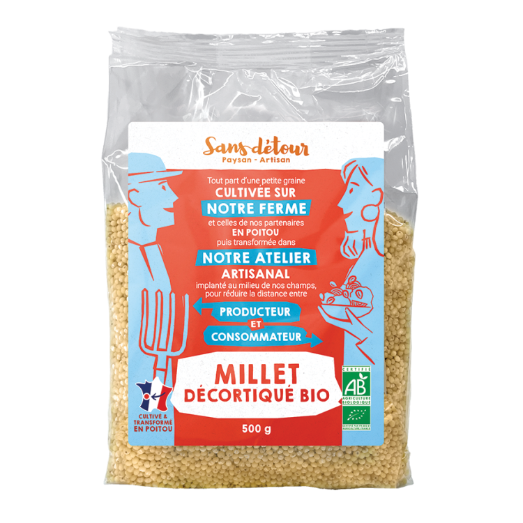 MILLET 100% FRANCE graines décortiq 500g MILLET 100% FRANCE graines décortiq 500g