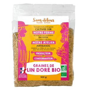 LIN DORE 100%  FRANCE   graines  500g