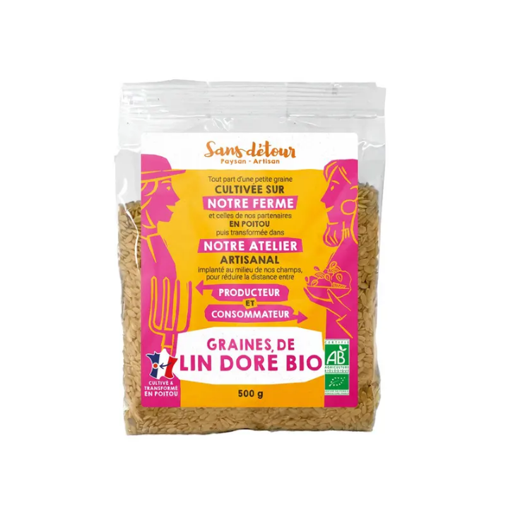 LIN DORE 100% FRANCE graines 500g LIN DORE 100% FRANCE graines 500g