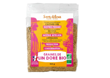 LIN DORE 100%  FRANCE   graines  500g